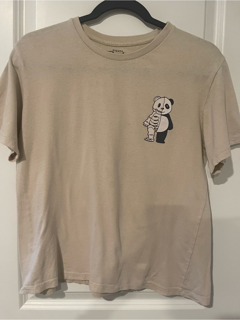 Eighty Eight Tan Tee with Black & White Panda Graphic